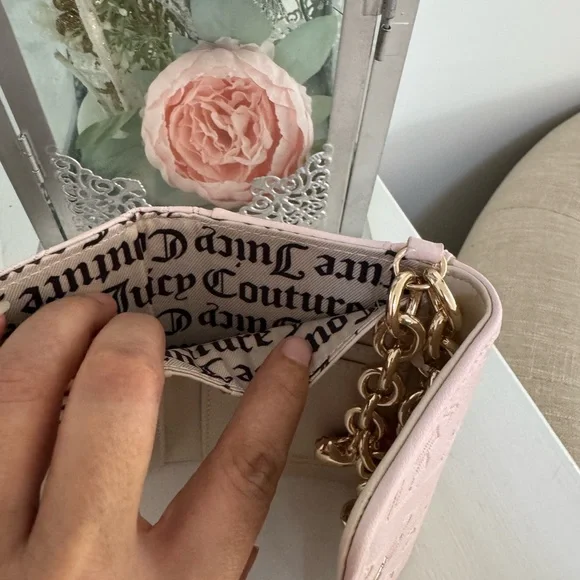 JUICY COUTURE Pink Women's Wallet Clutch with Gold Chain - Picture 5 of 11